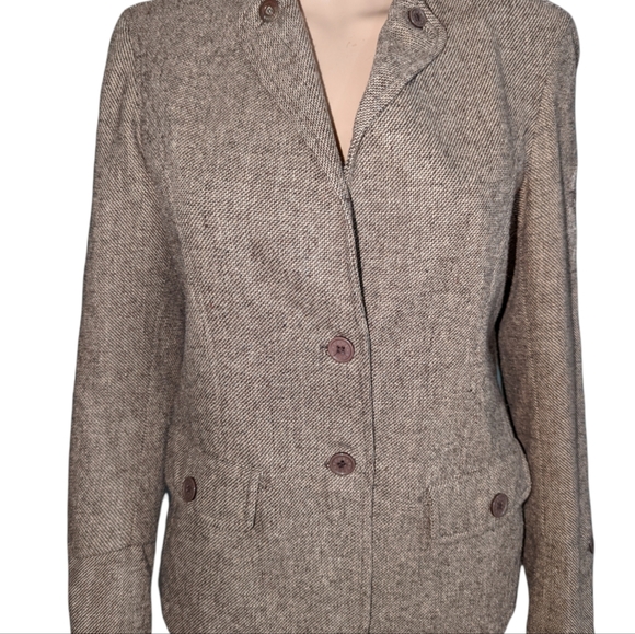 Bomb Boogie Tweed Classic Brown Blazer Sz S - Picture 2 of 5